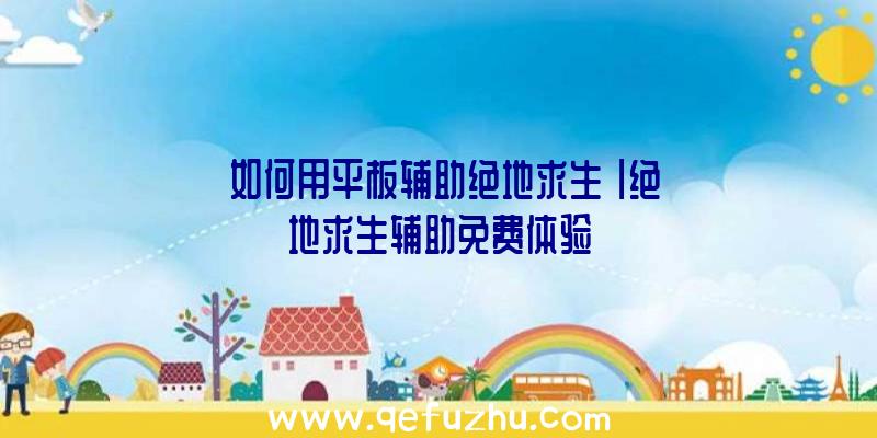 「如何用平板辅助绝地求生」|绝地求生辅助免费体验